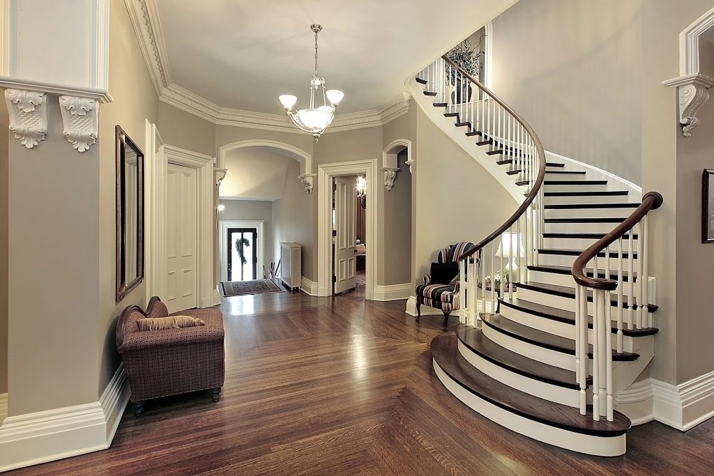 elegant curved staircase renovation of modern interior in phenix, AZ